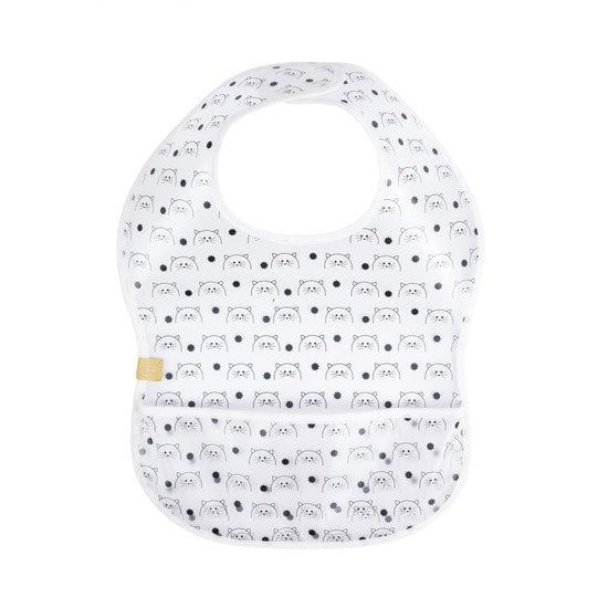 BB&Co - Lot de 2 bavoirs naissance en gaze de coton Baby Pop blanc/