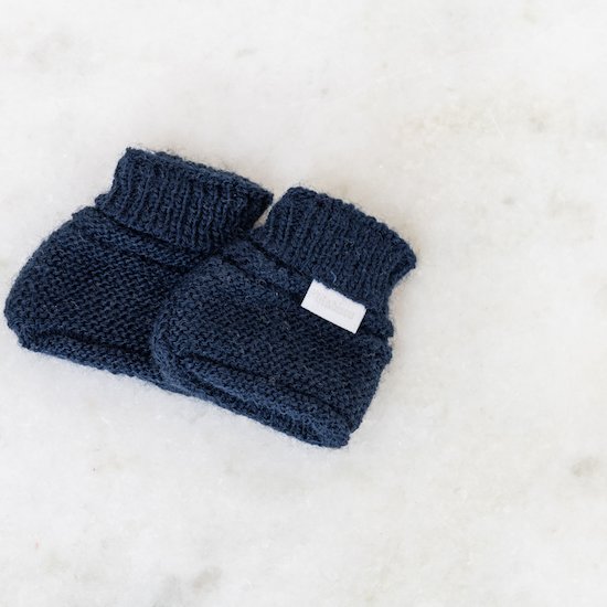 Chaussons tricot Marine 1 mois de P'tit bisou