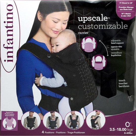 Porte-bébé ergonomique évolutif matière écharpe de portage tricot-click  Noir de Babylonia, Porte-bébé ventral : Aubert