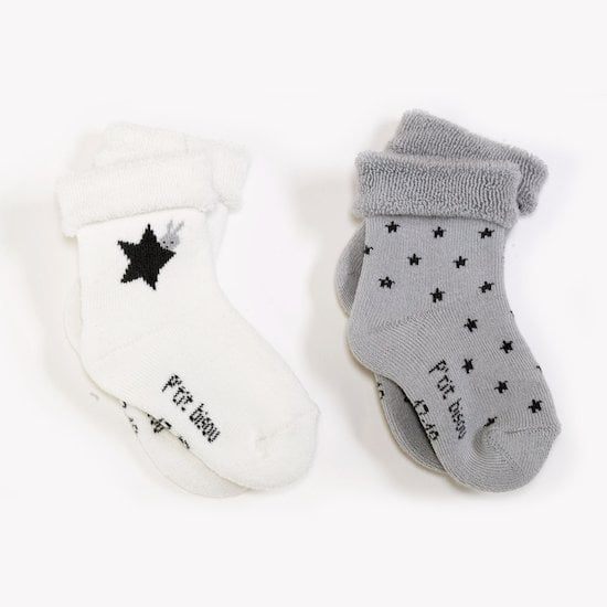 Lot de 2 chaussettes Mon lapin câlin Étoiles  de P'tit bisou