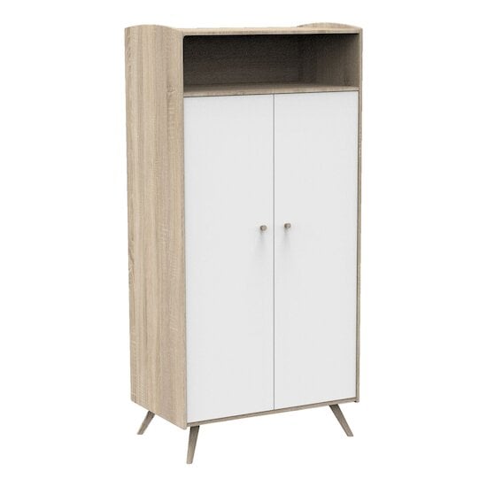 Access Armoire 2 portes 1 niche Bois blanc  de Sauthon Baby's Sweet Home