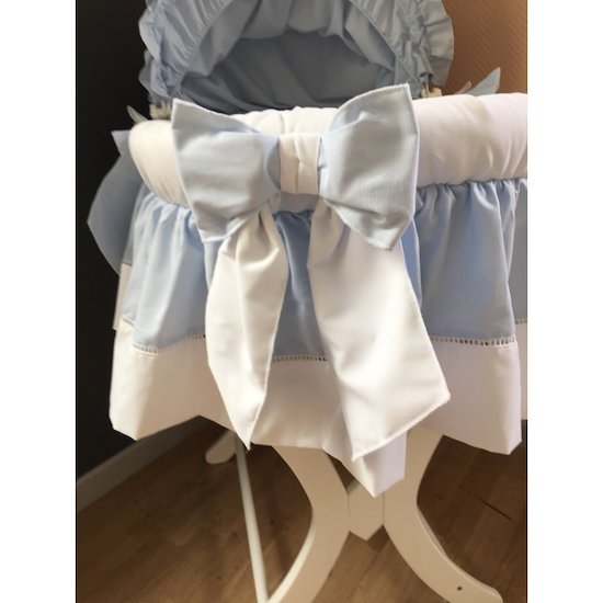 Couffin bébé Garçon Tissu Coton Ange Bleu - Maison Nougatine
