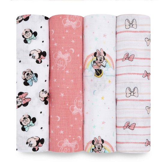 Lot de 4 Maxi-Langes Mousseline Minnie  de aden + anais essentials