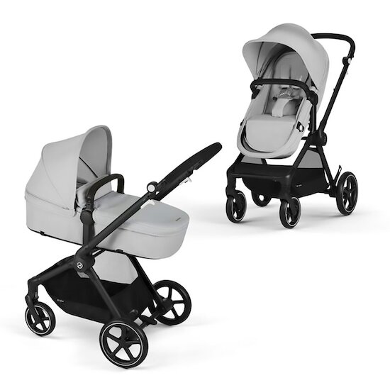 Poussette Trio EOS : Poussette 2-en-1 EOS + Aton B2 i-Size + Adaptateurs Stone Grey  de CYBEX