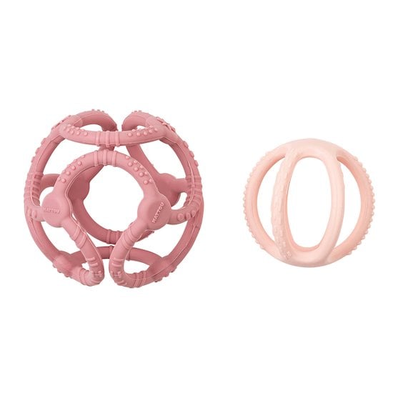 Set de 2 balles silicone rose  de Nattou