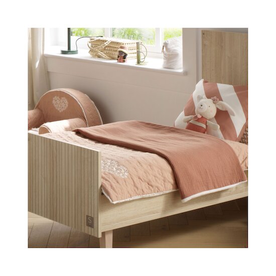 Couverture Petit Cœur Vieux Rose  de Sauthon Baby Déco