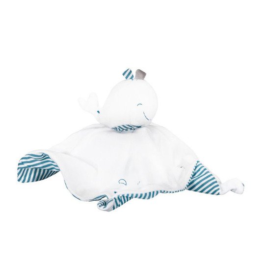 Blue Baleine doudou mouchoir    de Sauthon Baby's Sweet Home