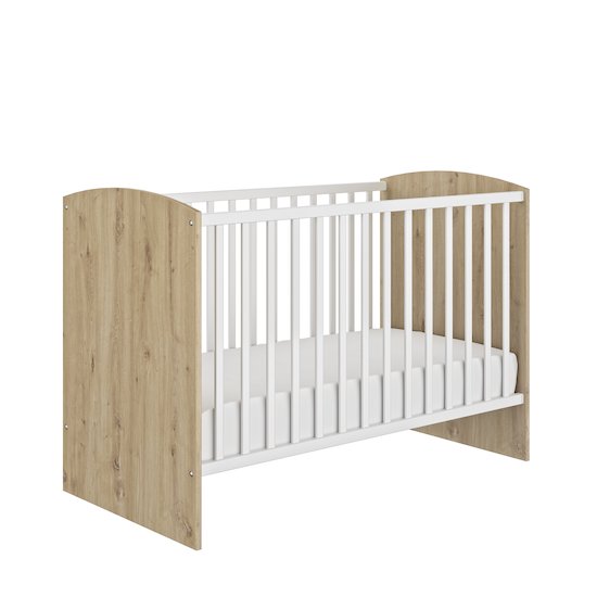 Duo Chambre Arthur : Lit bébé + Commode Blanc/Chêne  de Galipette Duo Chambre Arthur : Lit bébé + Commode Blanc/Chêne  de Galipette