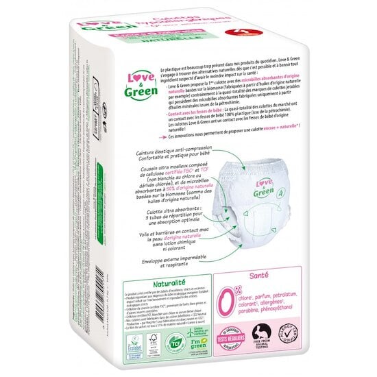 Couches-culottes écologiques Blanc T5 de Love & Green Couches-culottes écologiques Blanc T5 de Love & Green