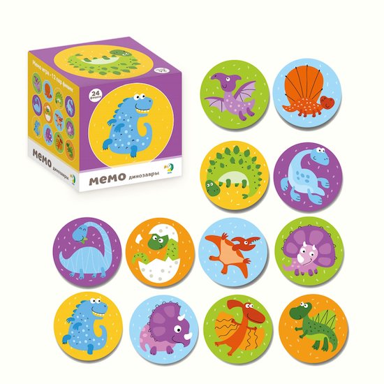 Mini jeu de mémo 24 éléments Dinosaures  de Dodo