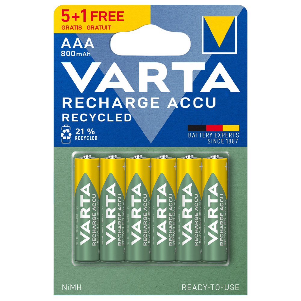 Pile rechargeables LR03/AAA 5+1 Gratuite de VARTA, Piles : Aubert