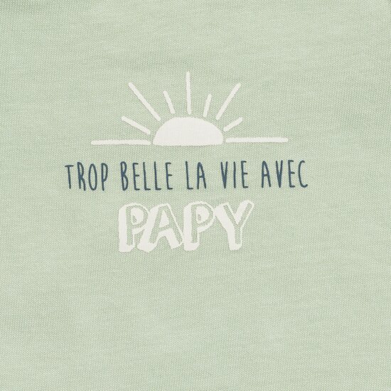 Body Annonce Manches Longues Papy Vert Cloud  de P'tit bisou Body Annonce Manches Longues Papy Vert Cloud  de P'tit bisou