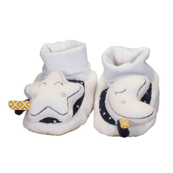 Hello Chaussons  Blanc / Marine  0-6 mois de Sauthon Baby's Sweet Home