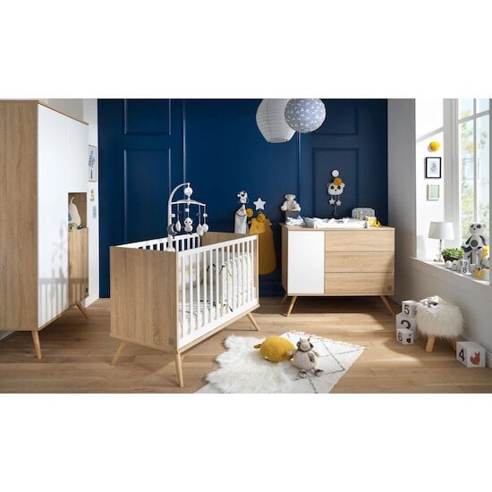 Chambre Seventies : Lit 70x140 + armoire + commode   de Sauthon Baby's Sweet Home
