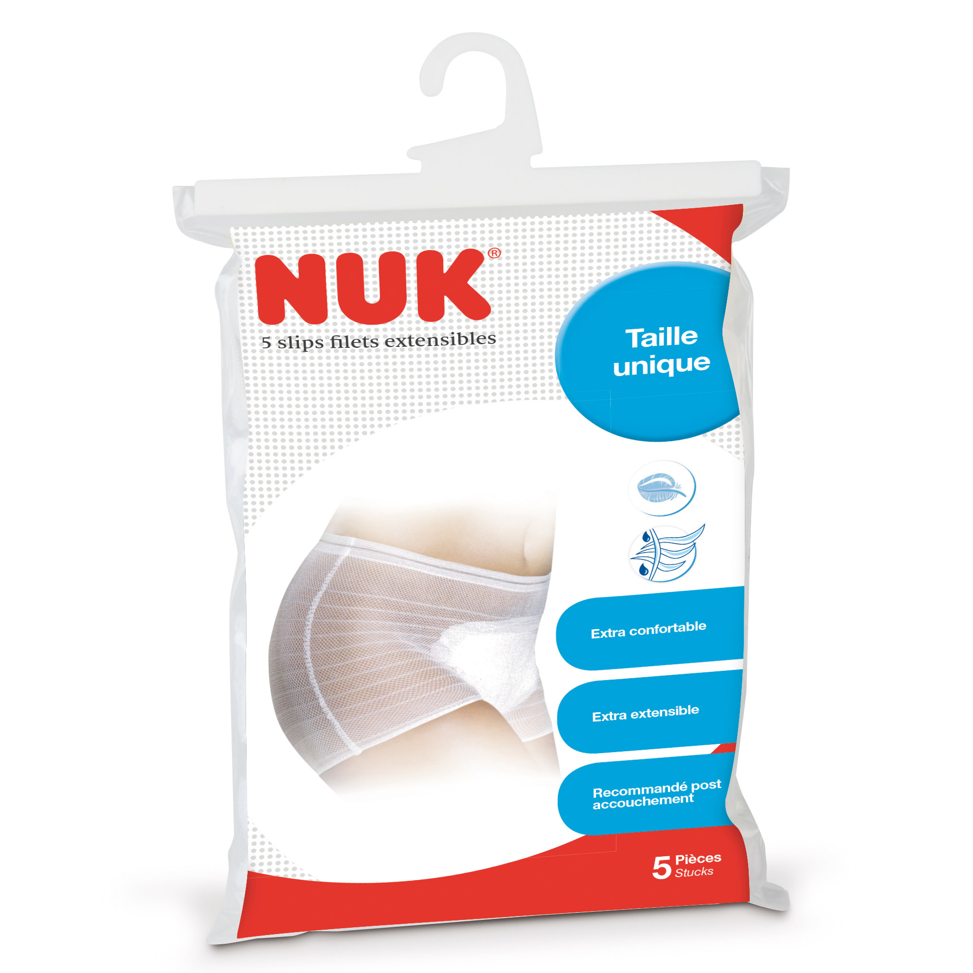 5 slips en filets extensibles Blanc Taille unique de Nuk, Slips de  grossesse : Aubert