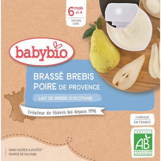 Brassé brebis poire de Provence  4 x 85 g de Babybio