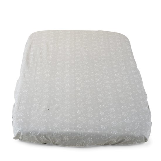 Drap Housse Jersey 70x140 cm Feuillage Blanc FEE MOI DORMIR, Vente