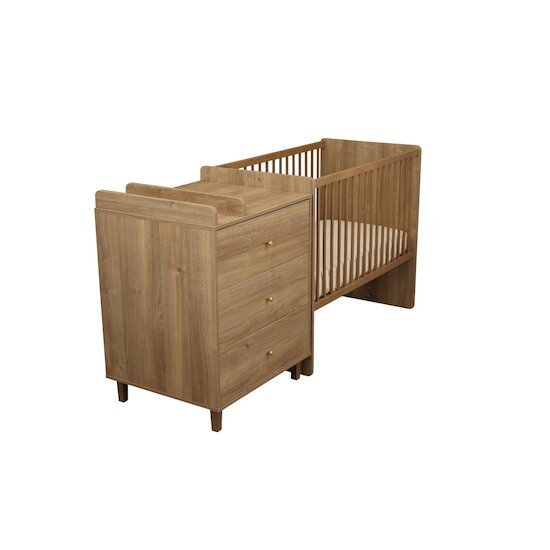 Mokka Lit Combiné Évolutif Chêne 60 x 120 cm de Sauthon Baby's Sweet Home