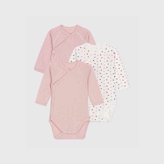 Lot 3 bodies manches longues en coton   de Petit Bateau