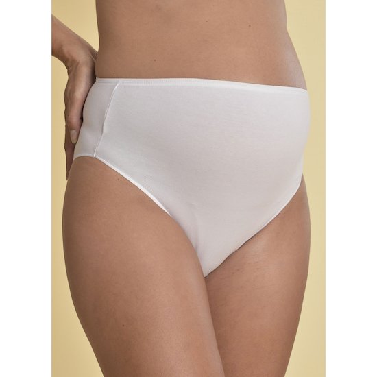 Culotte de grossesse taille haute - blanc en coton