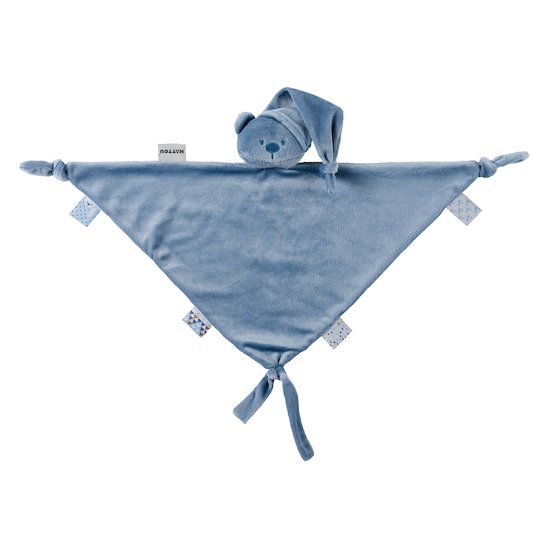 Lapidou maxi doudou ours bleu infinity  de Nattou