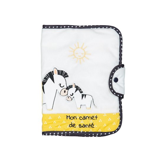 Pluche et Pompon protège carnet de santé Blanc/Jaune  de Sauthon Baby's Sweet Home