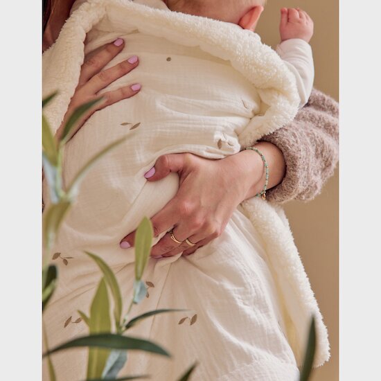 Couverture en gaze de coton bio Blanc 75 x 100 cm de Noukies