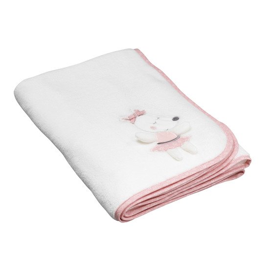 Lilibelle couverture Blanc / Rose 75 x 100 cm de Sauthon Baby's Sweet Home