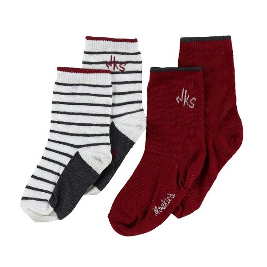 Set 2 paires de chaussettes Bord de mer Bordeaux  de Noukies
