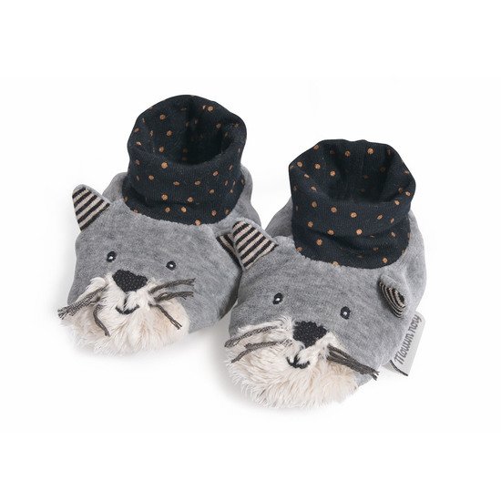 Les Moustaches chaussons  Fernand le chat  0-6 mois de Moulin Roty