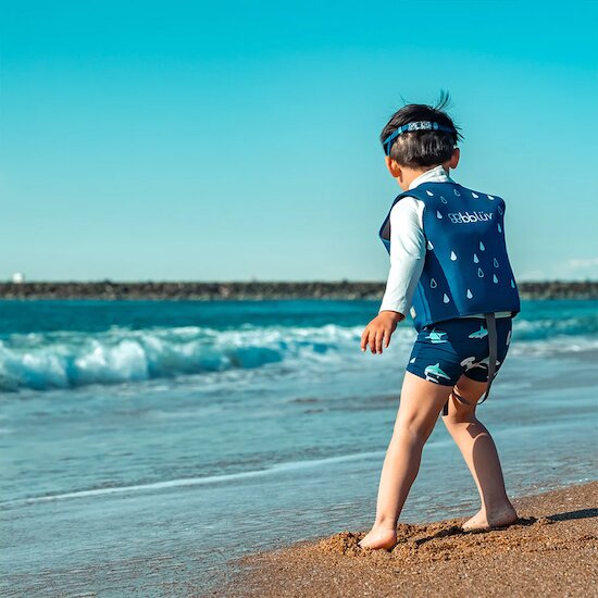 Veste de natation Näj évolutive en néoprène Navy 18-36 mois de BBLüv