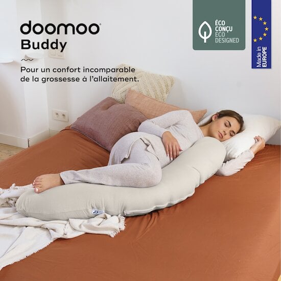 Coussin de maternité doomoo Tetra Jersey Sand  de Babymoov Coussin de maternité doomoo Tetra Jersey Sand  de Babymoov