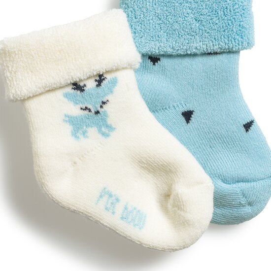 Petit cocon Lot 2 Paires Chaussettes Bleu / Porcelaine  de P'tit bisou Petit cocon Lot 2 Paires Chaussettes Bleu / Porcelaine  de P'tit bisou
