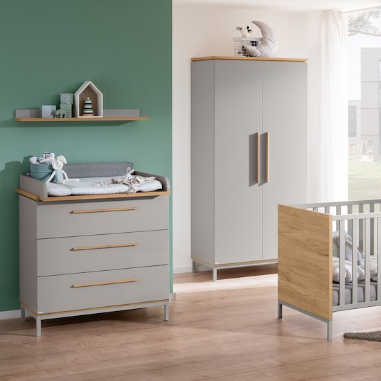 Benne armoire 2 portes Gris caillou/Chêne Montana  de Paidi Benne armoire 2 portes Gris caillou/Chêne Montana  de Paidi