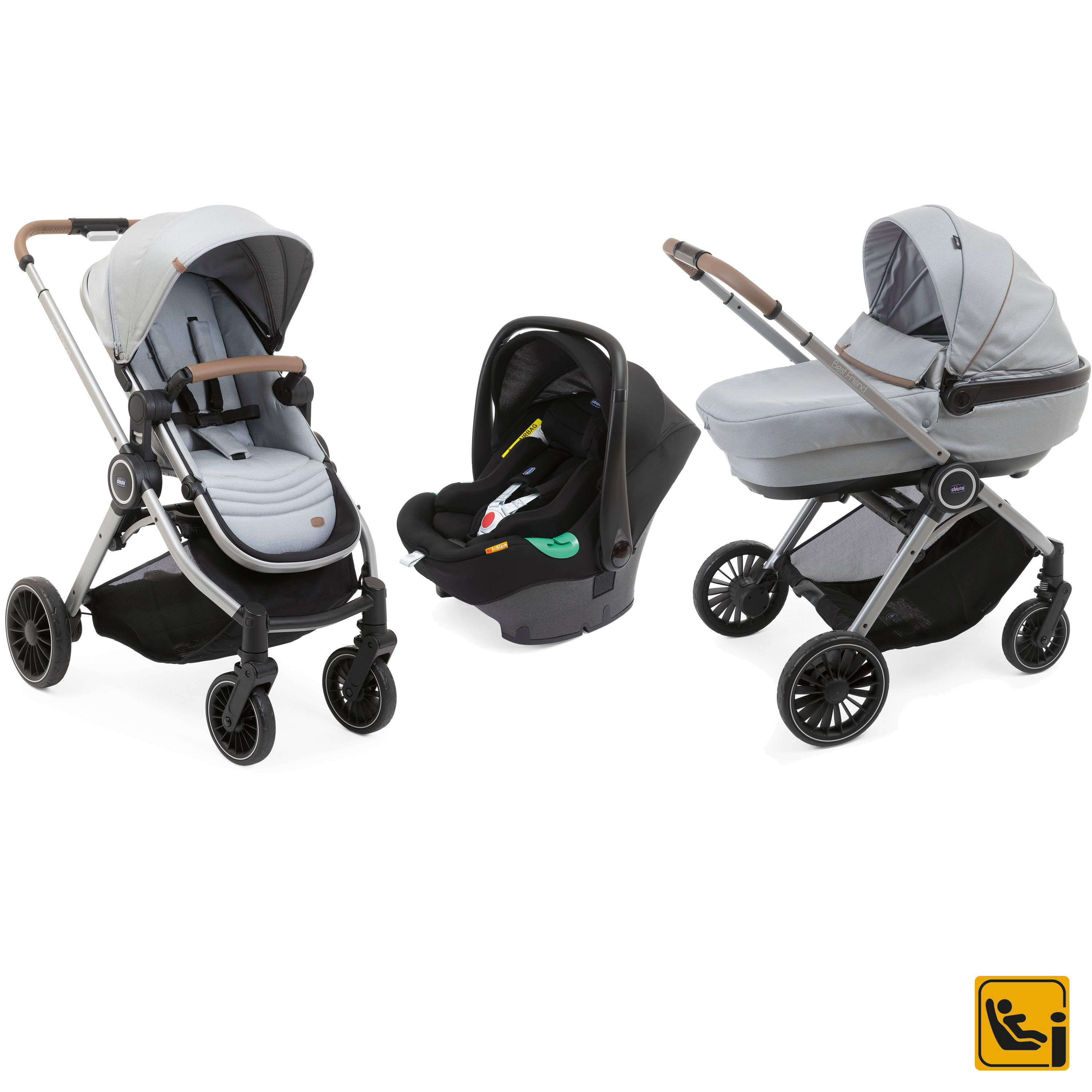 Poussette Trio Best Friend Pro Comfort Pirate Black de Chicco, Poussettes  citadines : Aubert