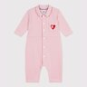 Combinaison longue bébé en coton uni style pompiste