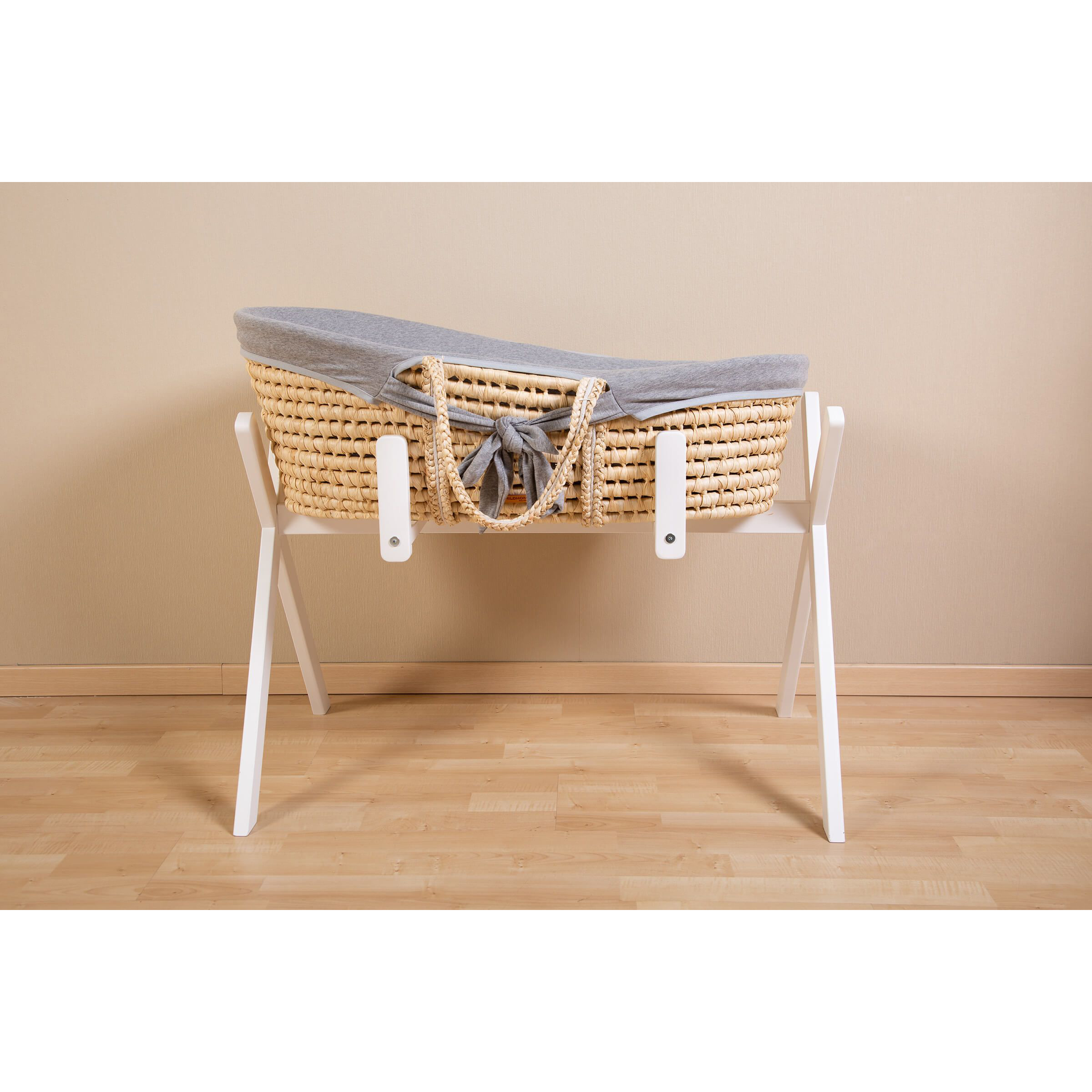 Couffin Moise Avec Panier Habillage Gris De Childhome Couffins Aubert