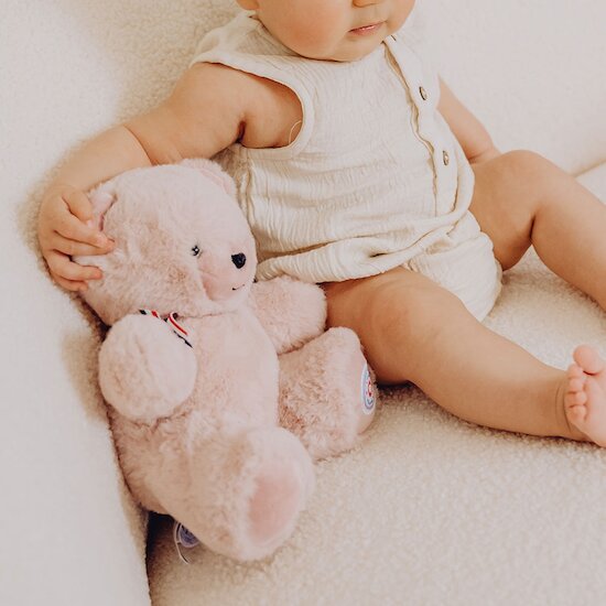 Ours en Peluche Articulé Français Rose Pastel 25 cm de L'ours français