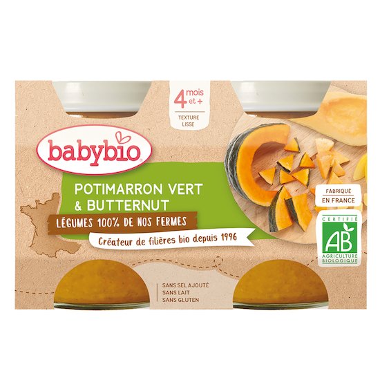 Petit pot potimarron vert & butternut de nos fermes  2 x 130 g de Babybio