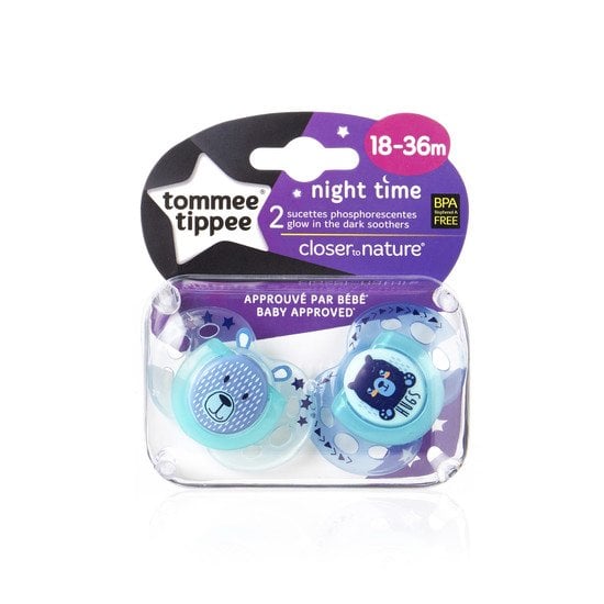 2x sucette nuit 18m+ Bleu  de Tommee Tippee