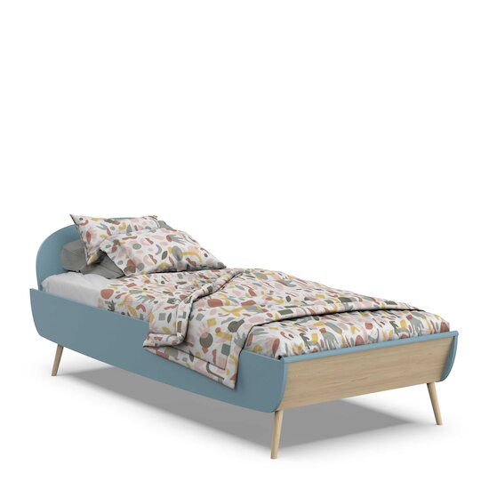 Firmiana Lit junior Bleu Orage / Bois Naturel 90 x 200 cm de CBA Meubles Firmiana Lit junior Bleu Orage / Bois Naturel 90 x 200 cm de CBA Meubles