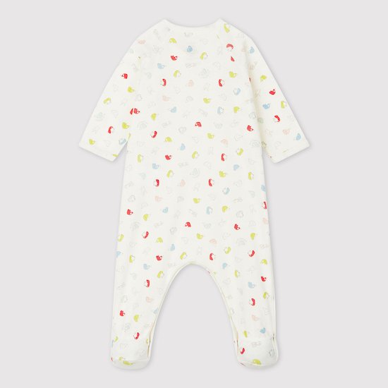 Dors-bien chiots colorés en coton biologique Blanc Marshmallow / blanc Multico 46 cm de Petit Bateau