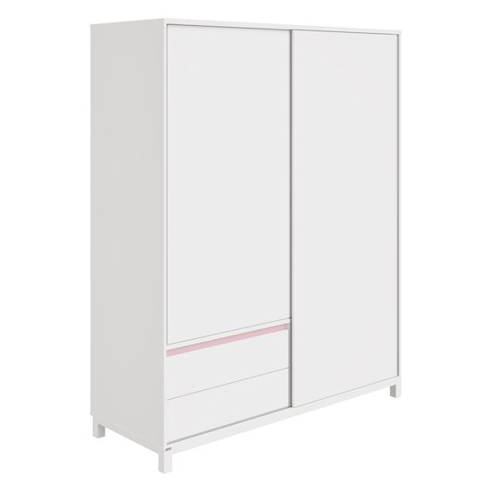 Olli Armoire 2 portes + 2 tiroirs Rose  de Paidi