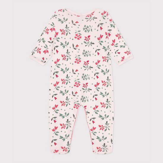Pyjama bébé en coton fleuri Rose fleur  de Petit Bateau