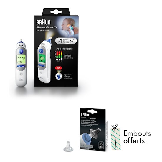 ThermoScan® 7+ acheté, pack de 40 embouts jetables offert de Braun