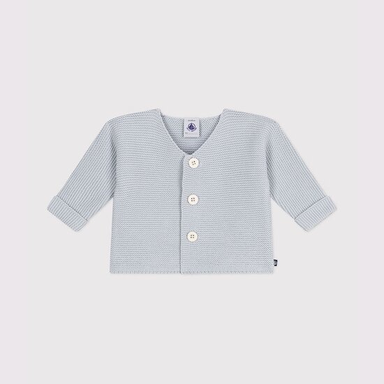 Cardigan bébé tricot point mousse en coton Co2  de Petit Bateau