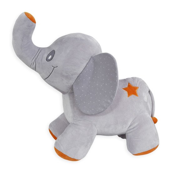 Fanfan, Léo et Gaufrette grande peluche éléphant Gris  de Trois Kilos Sept