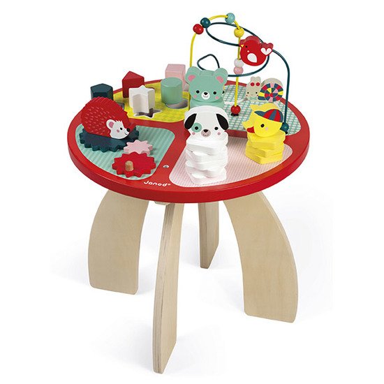 Table d'activités baby forest bois Rouge  de Janod