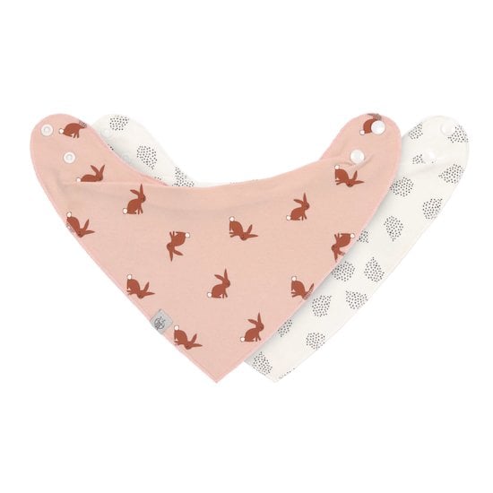 Little Forest Lot de 2 bavoirs bandanas Lapin  de Lässig