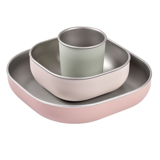 Coffret repas Inox Barbe à papa  de Béaba Coffret repas Inox Barbe à papa  de Béaba